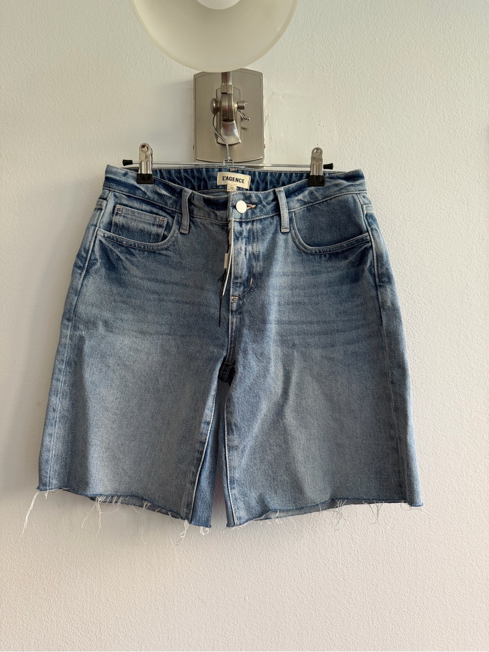 L'AGENCE Light Blue Denim Jean Shorts
